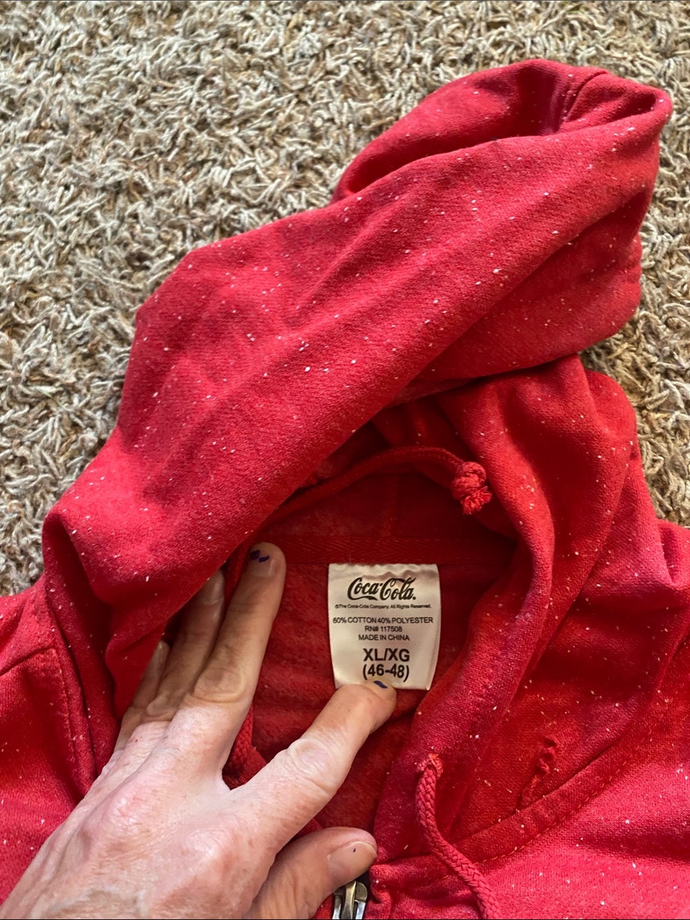 Coca Cola Red Zip Front Hoodie XL Adult - Picture 4 of 4